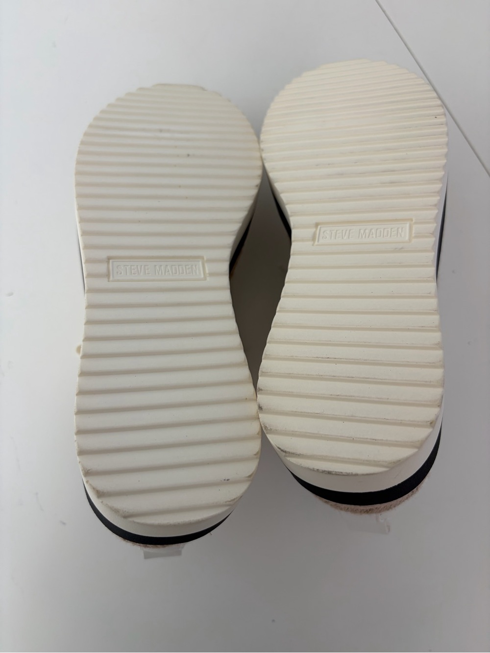 Steve Madden White Lace-Up Jute Espadrille Platform Sneakers Size 6.5 - Picture 7 of 9